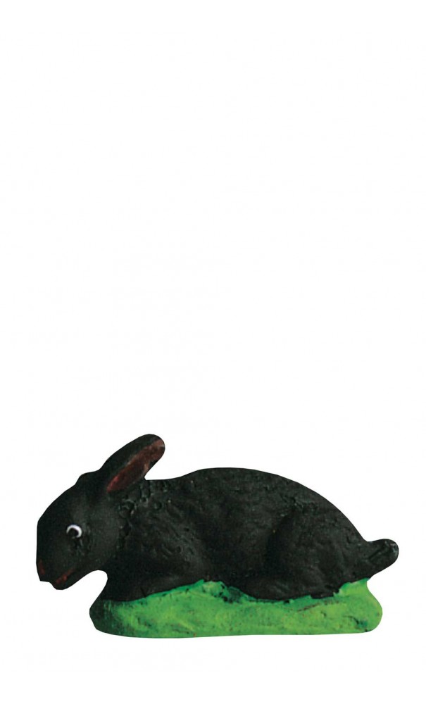 lapin couché noir