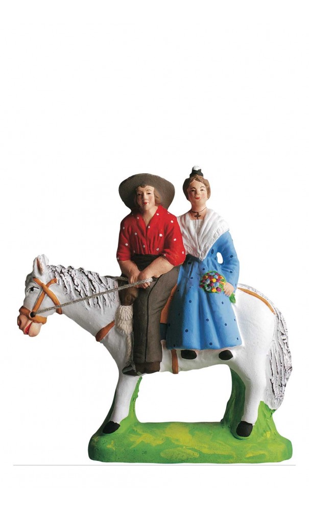 Gardian avec Arlésienne à cheval