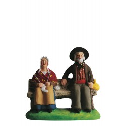 Couple sur le banc santon Marcel Carbonel 9cm