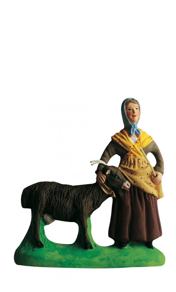 Femme à la chèvre santon Marcel Carbonel 9cm