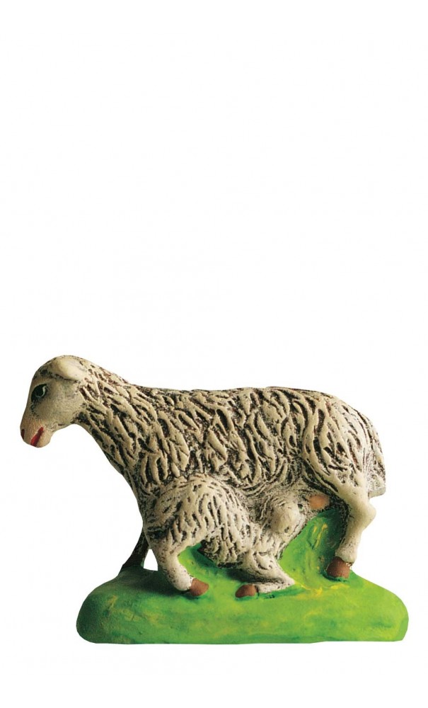 Brebis à l'agneau santon Marcel Carbonel 9cm