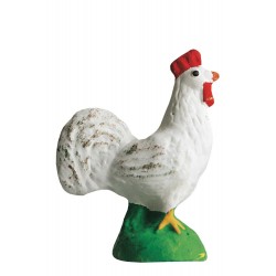 Coq blanc santon Marcel Carbonel 9cm