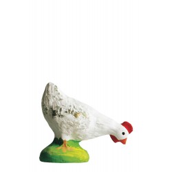 Poule picorante blanche santon Marcel Carbonel 9cm