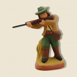 Chasseur fusil en joue, santon Fouque 6cm