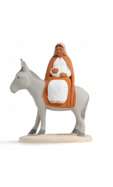 Santons De Provence Arterra – Bergère à L’agneau Les Blancs Collection, 7 Cm – Argile Décorée à La Main – Fabriqué En France