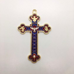 Croix baroque métal doré et...