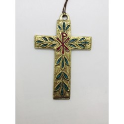 Croix murale bronze émaillé...