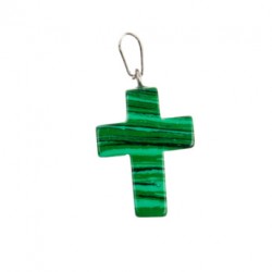 Croix en malachite synthétique