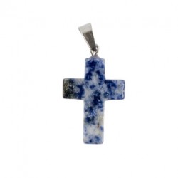 Croix en jaspe tacheté bleu