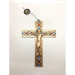 Croix murale bronze et...