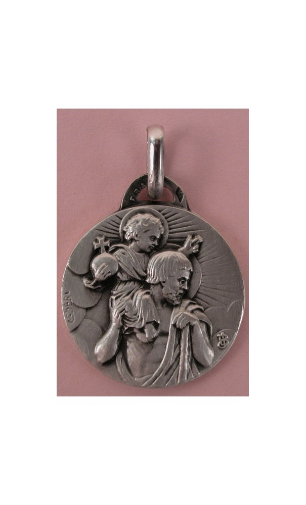 Medaille Saint Christophe épaule droite argent 18 mm