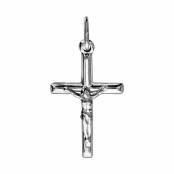 Croix argent avec Christ 3cm