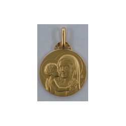 Medaille plaqué-or Vierge à...