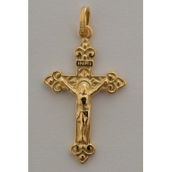 Croix plaqué-or avec Christ...