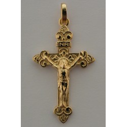 Croix plaqué-or avec Christ...