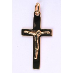Croix plate plaqué-or avec...