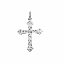 Croix argent diamantée étoilée