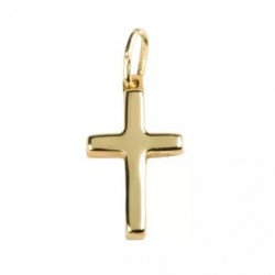 Croix bâton en plaqué-or, 2 cm