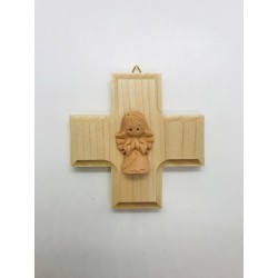 Croix murale en bois carrée...