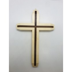Croix murale bois clair 25 cm