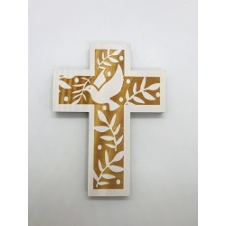 Croix murale en bois et...