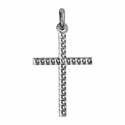 Croix argent diamantée