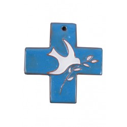 Croix murale carrée bleue...